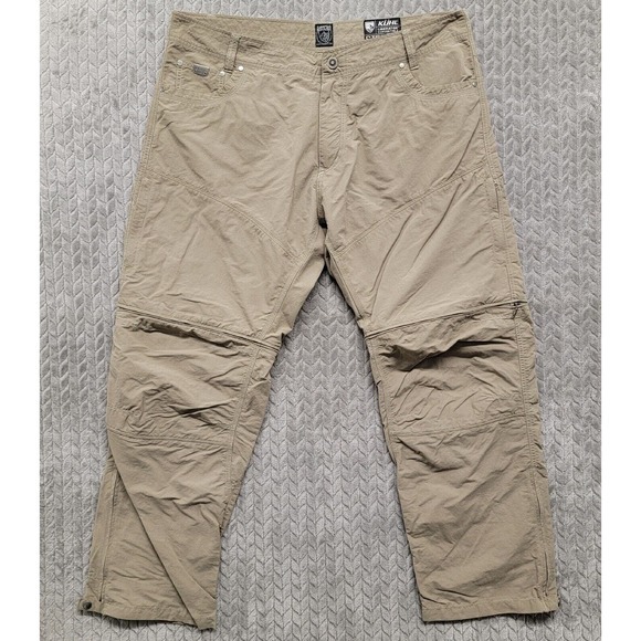 Kuhl Liberator Convertible Stealth Zip Off‎ Nylon Hiking Pants Mens 40x30 Khaki - Picture 1 of 10